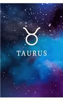 Taurus: Journal, Horoscope Symbol Personalized Notebook, 6"x9" Blank Wide Lined Composition, Astrology Zodiac Birthday Gift for Kids Men Women