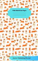 Dog Sloth Theme Wide Ruled Line Paper