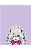 Notebook by a madoo: Cat on purple cover and Dot Graph Line Sketch pages, Extra large (8.5 x 11) inches, 110 pages, White paper, Sketch, Draw and Paint(3 Cat on Purple Notebook)