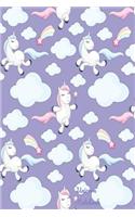Unicorn Notebook: Idea Journal for Girls Super Cute Notebook Doodles Unicorn Sketchbook for Kids, Girls 110 Pages of Lined Paper for Writing and Drawing Unicorn Journ