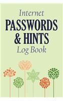Internet Password & Hints Log Book
