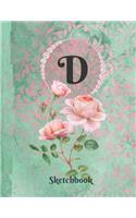 Basics Sketchbook for Drawing - Personalized Monogrammed Letter D