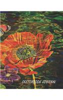 Sketchbook Journal: Framed and Blank Pages for Drawing, Sketching or Doodling, Lined Pages for Ideas, Notes and Thoughts Flower Cover