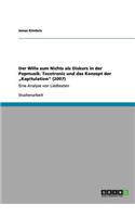 Wille zum Nichts als Diskurs in der Popmusik. Tocotronic und das Konzept der "Kapitulation" (2007): Eine Analyse von Liedtexten