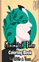 Minimalist Boho Coloring Book For Adults & Teens : With Aesthetic and Abstract Designs. Woman Art Line, landscape and Bohemian Coloring pages for Stress Relief, Relaxation and inner calm