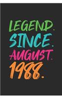 Legend Since August 1988: Graph Ruled Notebook - Journal 31st Birthday for Woman and Men