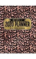 Monthly 2020 Planner Rose Gold Leopard