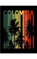 Colombia: Notebook Lined College Ruled Paper With Stylish Vintage Sunset Matte Soft Cover (8.5 x 11 inches).