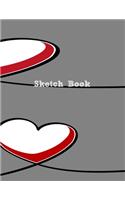 Sketchbook: Cute Heart Theme - Kids and Adults Personal Blank Page Drawing Painting Writing Notepad - Artist Blank Paper Journal Notebook