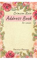 Crimson Rose Address Book for Women
