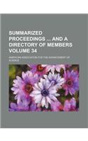 Summarized Proceedings and a Directory of Members Volume 34: (English)