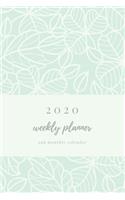 2020 Weekly Planner And Monthly Calendar: Elegant Floral Weekly & Monthly Calendar 2020 With Extra Space For Notes - Mint - 136 pages 6x9