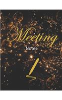 Meeting Notes: VIP Black Cover 200 Sheet Business Business Notebook for Meetings and Organizer;Secretary Logbook Journal: Meeting Book for Notes Taking, Meeting Jo