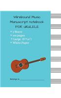 Wirebound Music Manuscript notebook FOR UKULELE: Music Manuscript Paper / Musicians Notebook / Blank Sheet Music 7 Stave White Paper With #44d9e6 Cover(1 Ukulele)