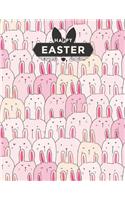 Happy EASTER: Cute bunny and Blank pages, Extra large (8.5 x 11) inches, 110 pages, White paper, Sketch, Draw and Paint