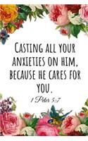 Casting All Your Anxieties on Him, Because He Cares for You. 1 Peter 5