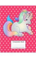 Composition Book 100 Sheets/200 Pages/8.5 X 11 In. College Ruled/ Rainbow Unicorn Hearts: Blank Writing Notebook Lined Page Book Soft Cover Plain Journal Homeschooling Unicorns Mythical