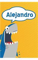 Alejandro: Personalized Shark Isometric Dot Paper Notebook for Kids 120 Pages 6x9