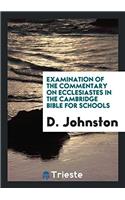 Examination of the Commentary on Ecclesiastes in the Cambridge Bible for Schools