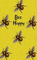Bee Happy Gold Glitter Effect Notebook