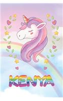 Kenya: Kenya Unicorn Notebook Rainbow Journal 6x9 Personalized Customized Gift For Someones Surname Or First Name is Kenya