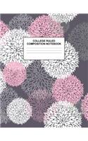 College Ruled Composition Notebook: Cute Blank Lined Journal to Write In with White Paper Rule Pages for School Subject and Writing Pad: Design Code A4 3555