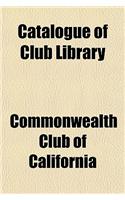 Catalogue of Club Library