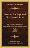 Sermons For Boys And Girls, Second Series
