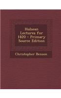 Hulsean Lectures for 1820