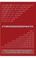 #WONDERSOFMATH Nifty Graph Paper Notebook 1/2 inch squares 120 pages: Notebook perfect for school Math with burgundy cover, handy-sized 6"x 9", graph paper with 1/2 inch squares, perfect bound, ideal for graphs, math s