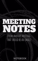 Meeting Notes - from another meeting that should be an email: a5 notebook, dotted, dot grid 120 pages