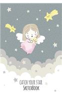 Sketchbook: Catch Your Star Notebook for Drawing, Writing, Painting, Doodling or Sketching, 120 Pages, 6x9 Blank Paper kids
