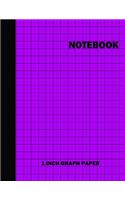 Notebook. 1 Inch Graph Paper: Grid Notebook/Grid Paper Journal 8.5x11 in. Violet Grid Notepad