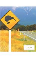 2020: Weekly and Monthly Planner/Calendar Jan 2020 - Dec 2020 New Zealand Travel Road Sign