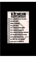 Bachelor party checklist: 6x9 Bachelor - lined - ruled paper - notebook - notes