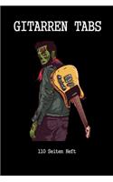 Gitarren Tab Heft 110 Seiten: 6x9 Gitarre Tabulatur Block I Geschenk Heft I Notizbuch I Notenheft I E Tab Grifftabelle I Noten Instrumental