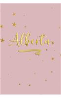 Alberta: Personalized Journal to Write In - Rose Gold Line Journal