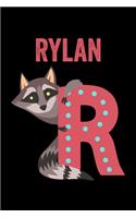 Rylan: Animals Coloring Book for Kids, Weekly Planner, and Lined Journal Animal Coloring Pages. Personalized Custom Name Initial Alphabet Christmas or Birt