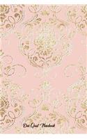 Dot Grid Notebook: Pink and Faux Gold Cover 120 Pages Light Dot Grid 6x9 Compact Size