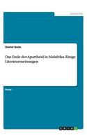 Das Ende der Apartheid in Südafrika. Einige Literaturmeinungen