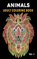 Animals Adult coloring Book: Stress Relieving and Relaxation Animal Designs for Grown-Ups: Vol-1.