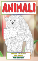 Libri da colorare per adulti - Fiori e Desgins - Animali