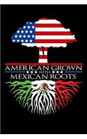 Notebook: American Grown with Mexican Roots US Mexico Flag Tree Black Lined Journal Notebook Writing Diary - 120 Pages 6 x 9