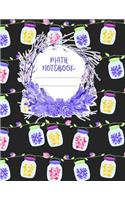 Math Notebook: A 8.5x11 Inch Matte Softcover Paperback Notebook Journal With 120 Blank Lined Pages - Cursive Paper- Hearts, Hanging Jars, Butterflies