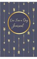 One Line A Day Journal: Navy Blue Gold Arrows A Five-Year Memory Book, Diary, Notebook 6x9, 110 Lined Blank Pages