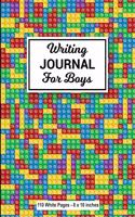 Writing Journal for Boys 110 White Pages 8x10 inches