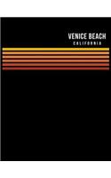 Venice Beach California: Notebook Lined College Ruled Paper For Work, Home Or School. Vintage Styled Note Pad Travel Diary 8.5 x 11 Inch With Soft Matte Cover.