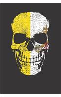 Vatican Flag Rome Skull Notebook Journal: Vatican Flag Rome Skull Notebook Journal Gift College Ruled 6 x 9 120 Pages