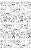 Soccer Pattern Goal Score Stadium Champion 08: Blank Lined Journal for Soccer or Ball Sports Lovers