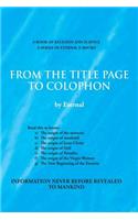 From The Title Page to Colophon: (English)